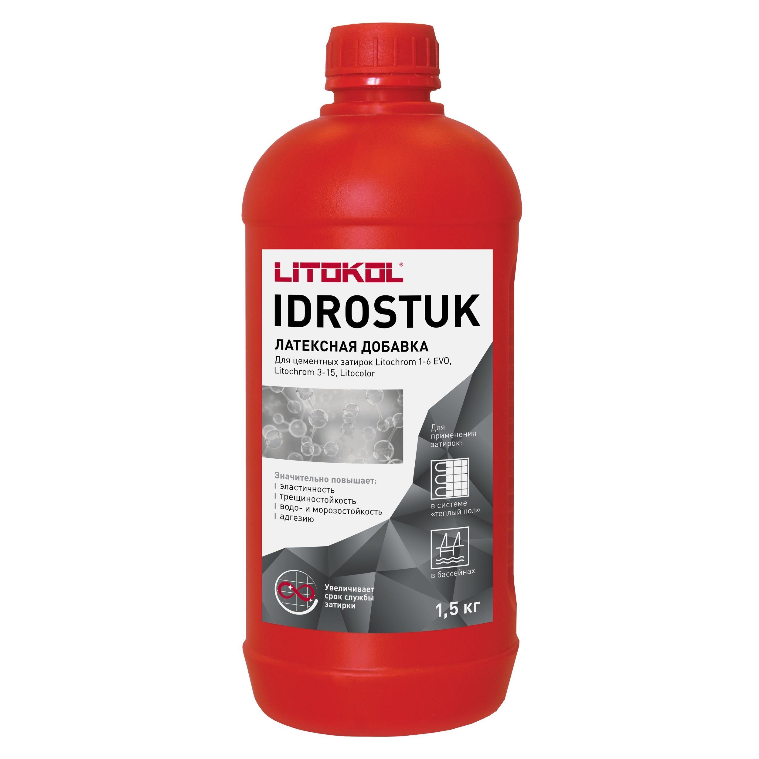 Добавка Litokol Idrostuk латексная для затирок, 1,5 кг