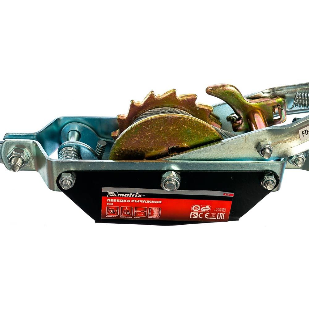 ЛЕБЁДКА рычажная тяга 2 тонны, подъём 0,8 MATRIX