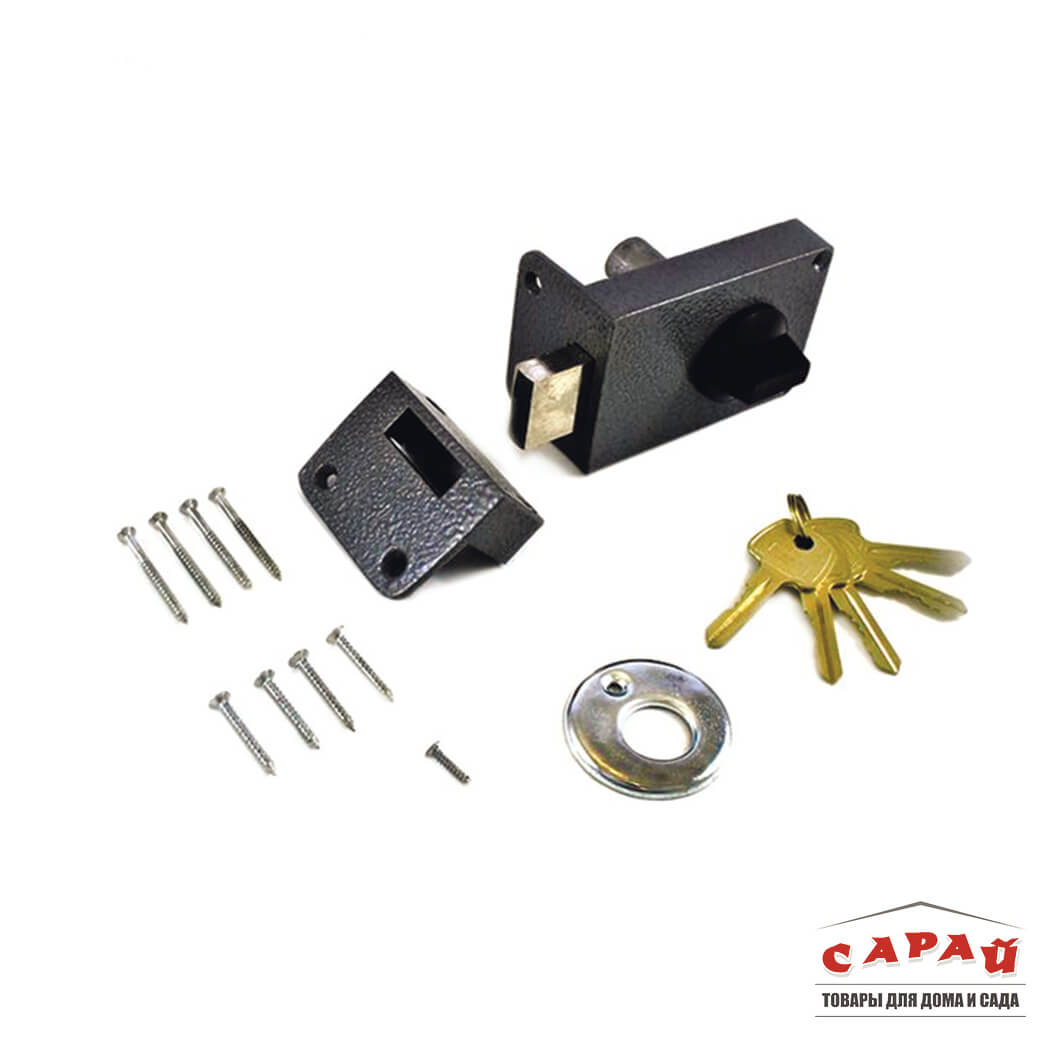 Замок накладной цилиндровый Аллюр ЗН1-3А-1 с защелкой