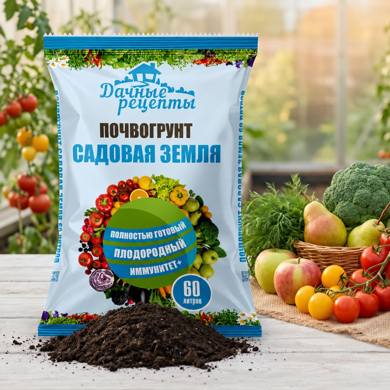 Почвогрунт Садовая земля Дачные рецепты 60 л