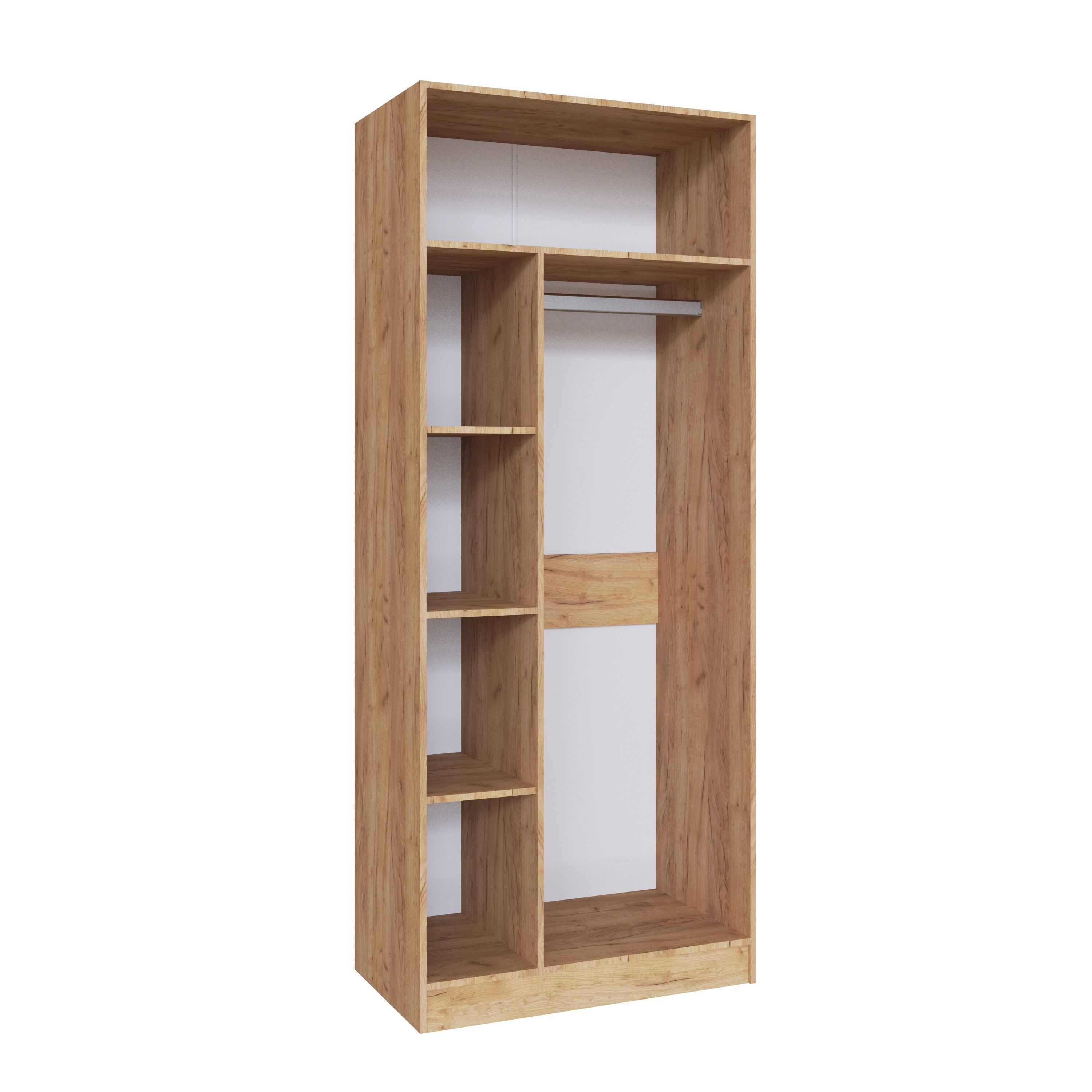 Шкаф двухдверный Руэлла 900х2200х530 мм Дуб крафт золотой/Графит серый