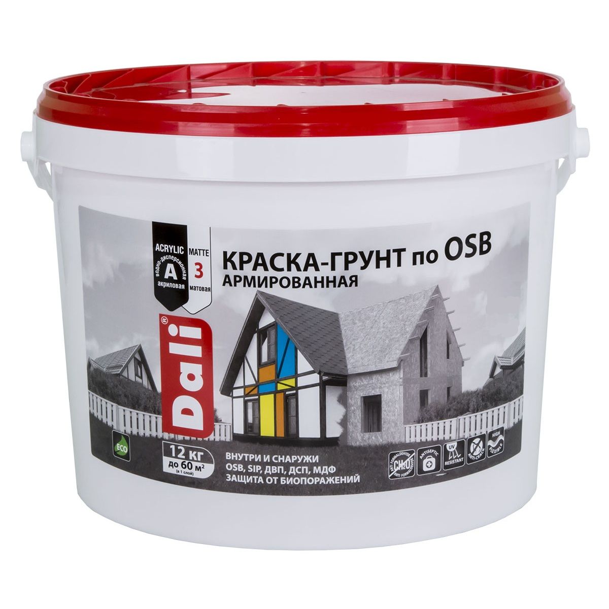 Краска-грунт по OSB "DALI" армированная (база C) - 12 кг