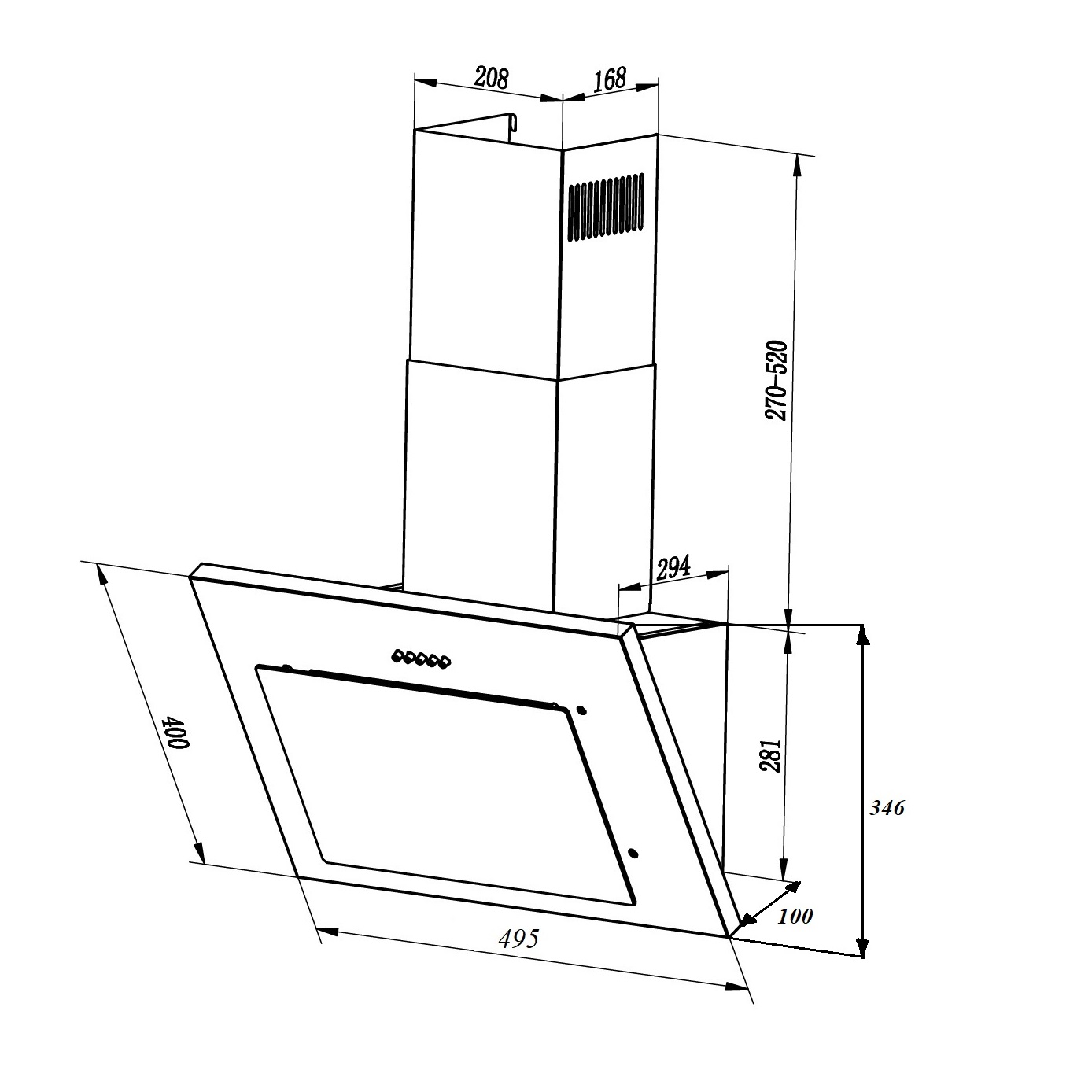 Вытяжка кухонная LEX MIKA 500 BLACK воздухоочиститель