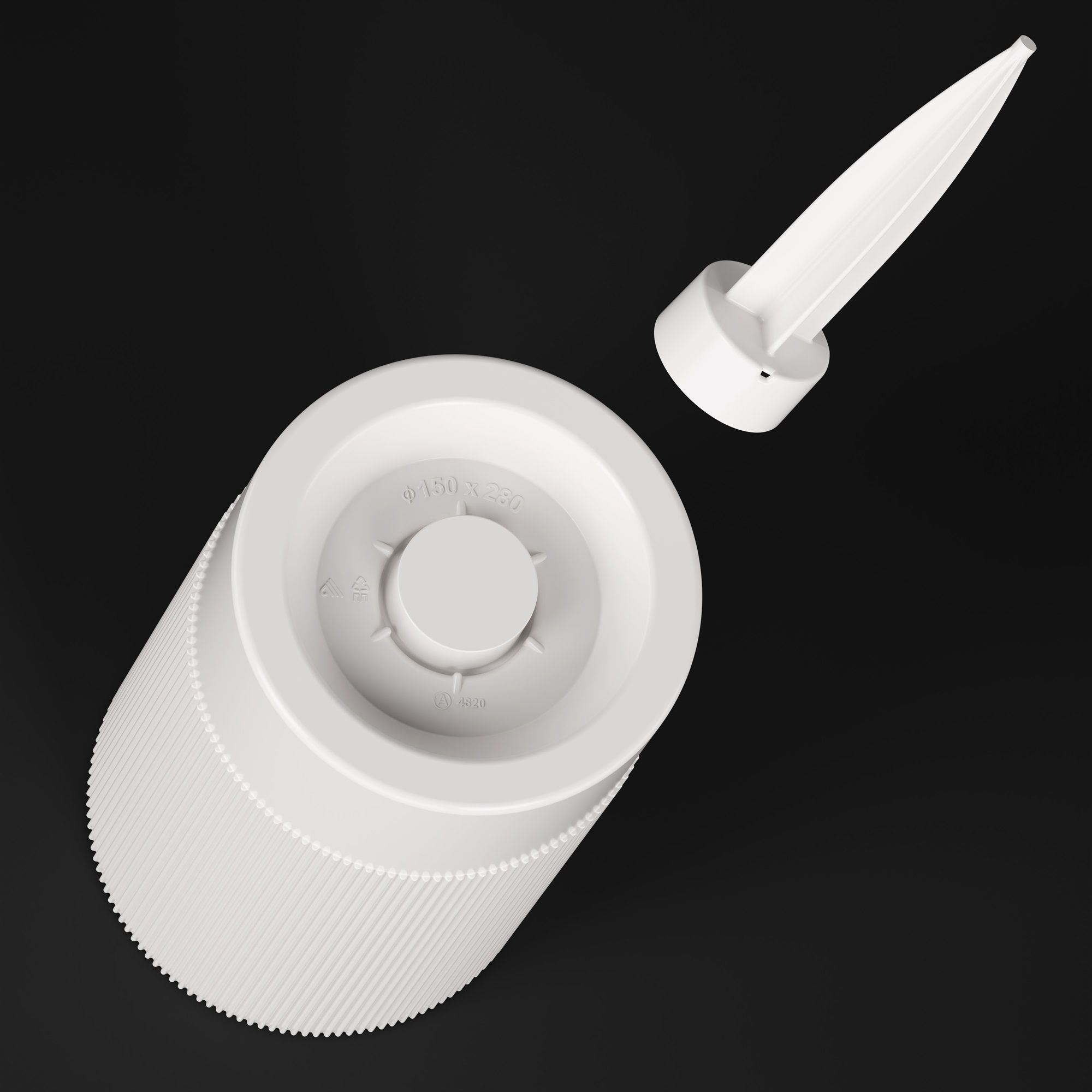 Ваза пластиковая Версаль 28 см d15 см 3,75 л белая с колышком