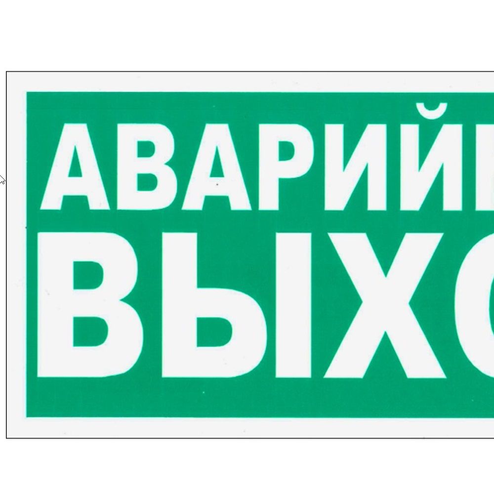 Наклейка Указатель Аварийного выхода 30х15 см Знак E23