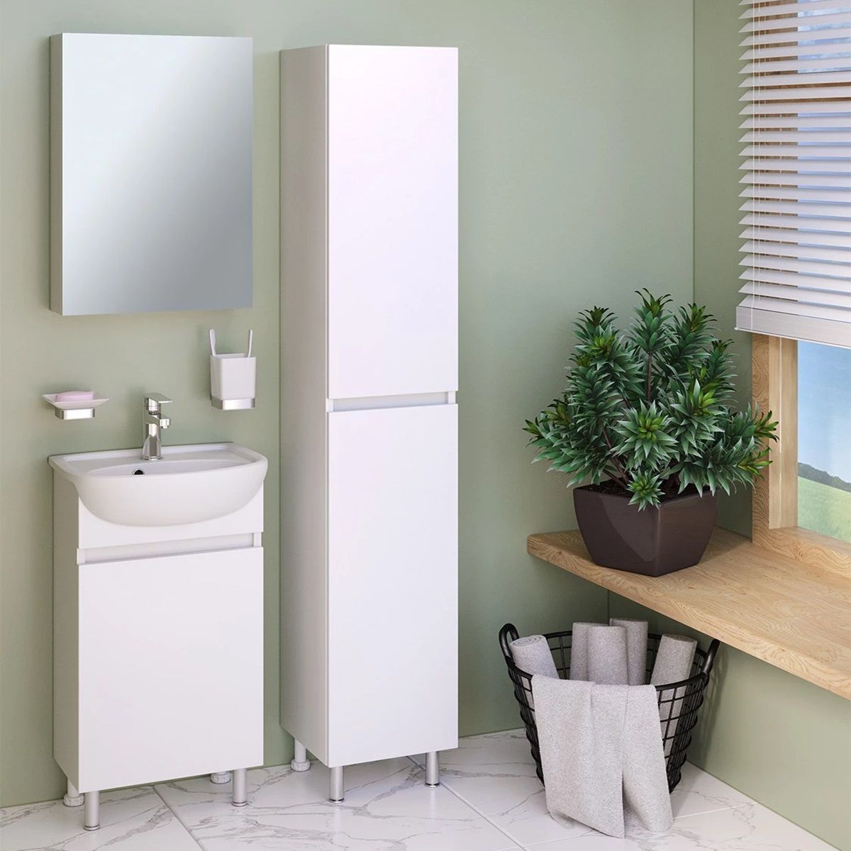 Тумба Лада 40 белая под раковину Mango 40