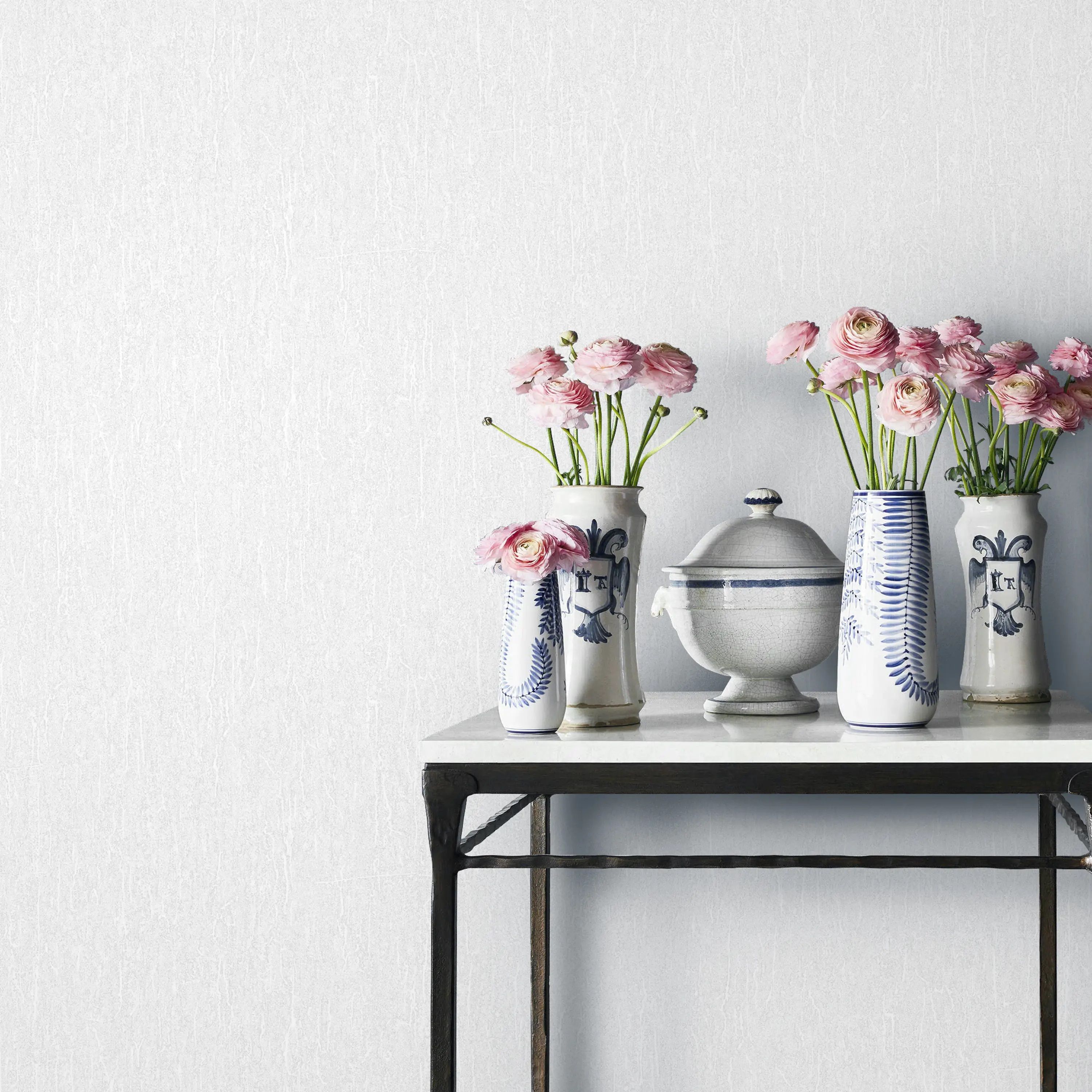 Обои Erismann Bali 60812-03 белые штукатурка 1,06х10,05 м