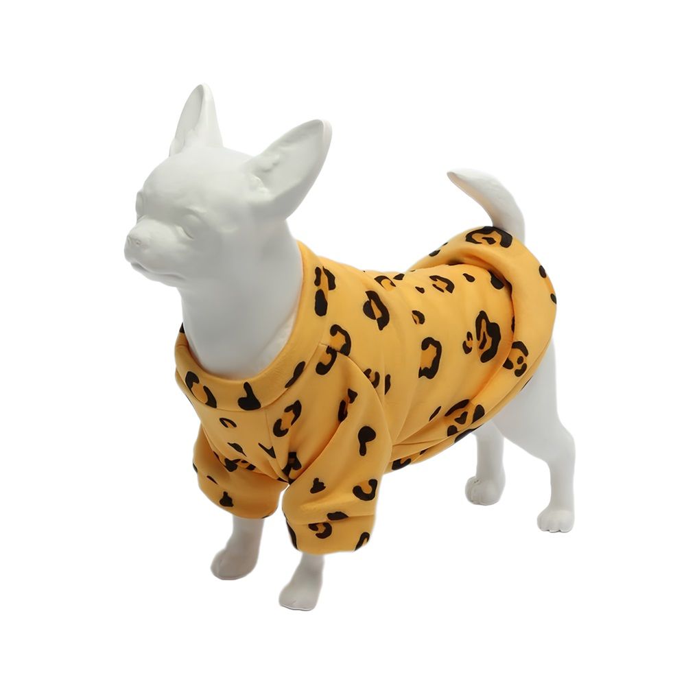 Кофта-толстовка на флисе для собак мелких пород Bro Style принт леопард р 2XL