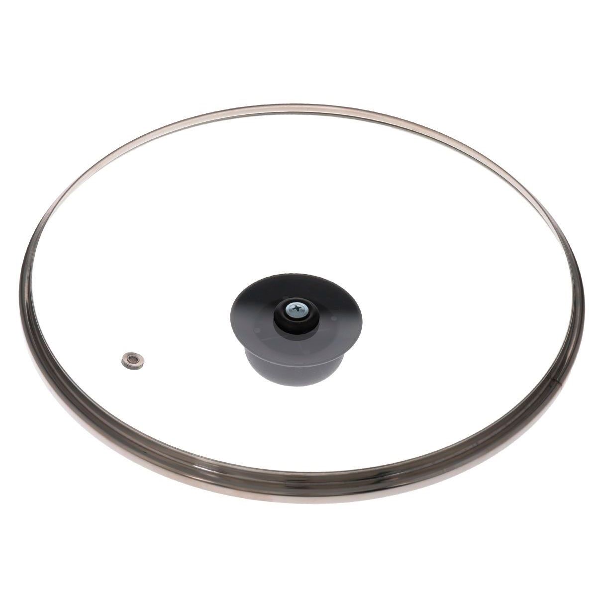 Крышка Tima стеклянная с ручкой и металлическим ободом низкая 20 см К4720