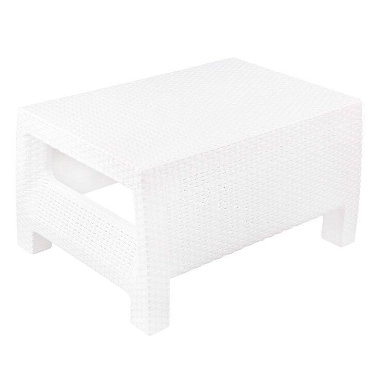 Стол иск. ротанг 765х570х420 мм Ротанг-плюс белый