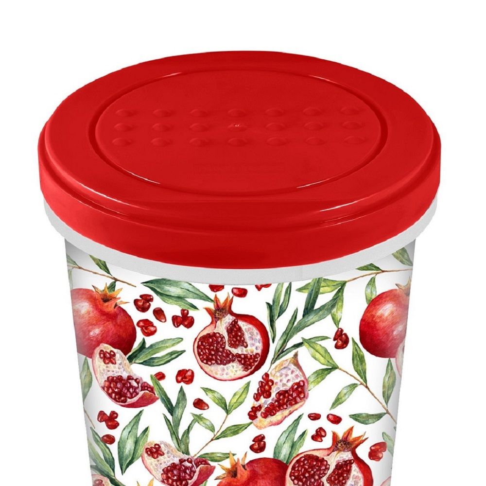 Банка с завинчивающейся крышкой Asti 1 л с декором красная