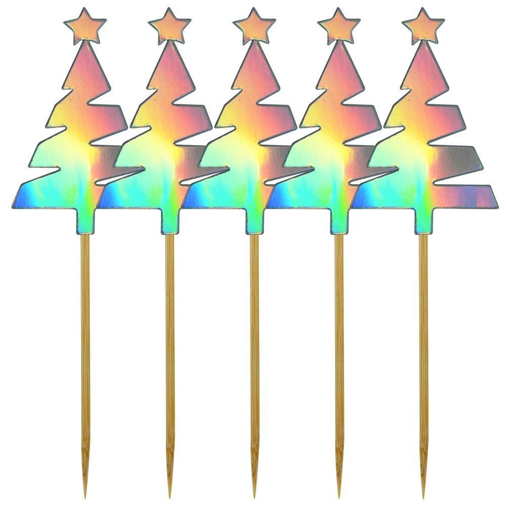 Топпер для украшения Ель-колор 15 см 5 шт VL2-316