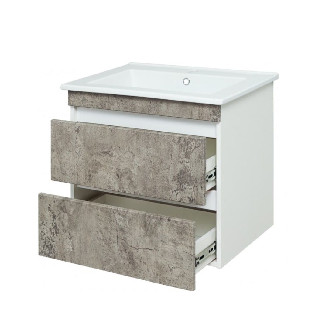 Тумба подвесная Манхэттен 65 серый бетон под умывальник Оскар 65