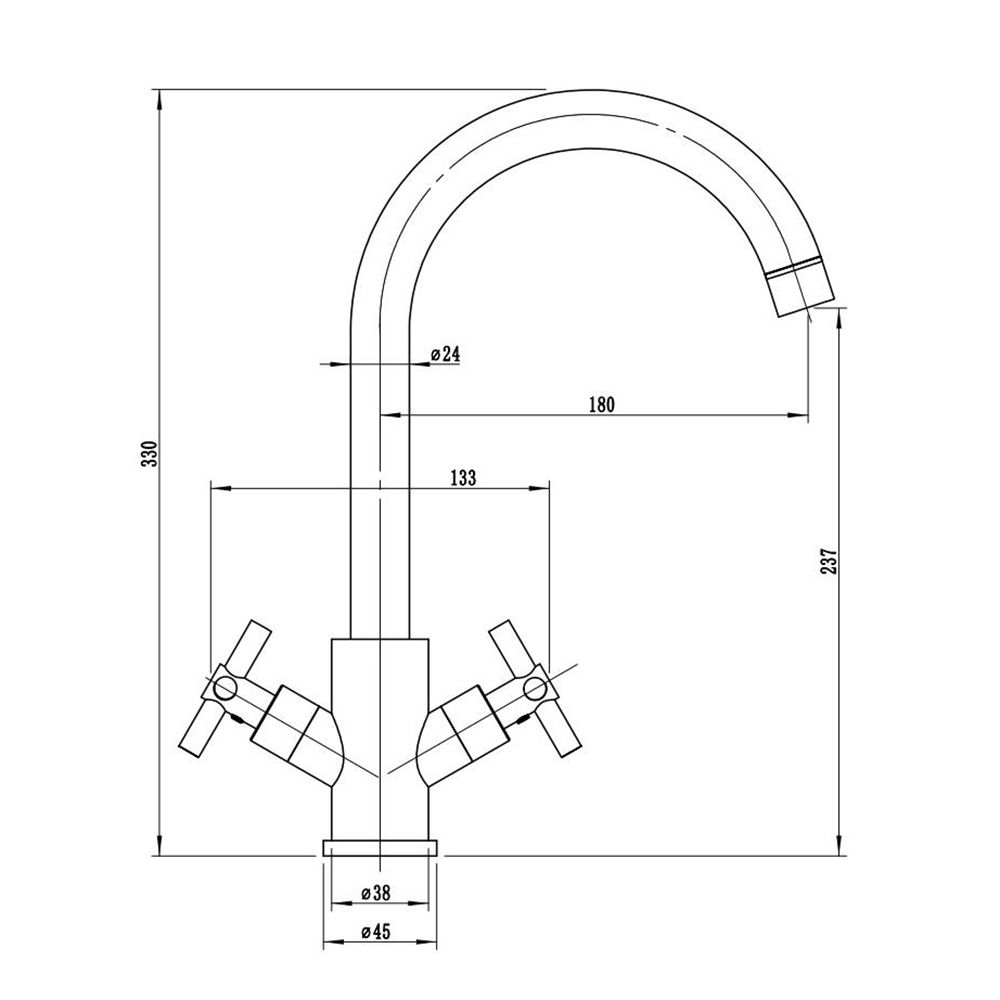 Смеситель для кухни Esko Astana AA519R двухвентильный
