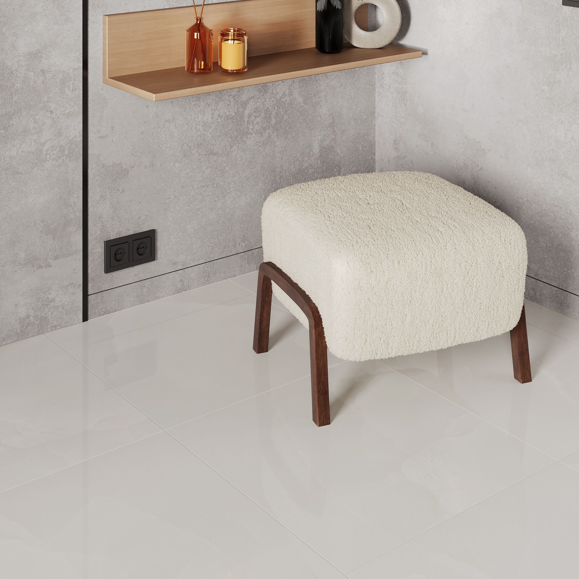 Керамогранит Ceradim Onyx Royal Cloud 60х60 см светло-серый полированный 1,44 м2