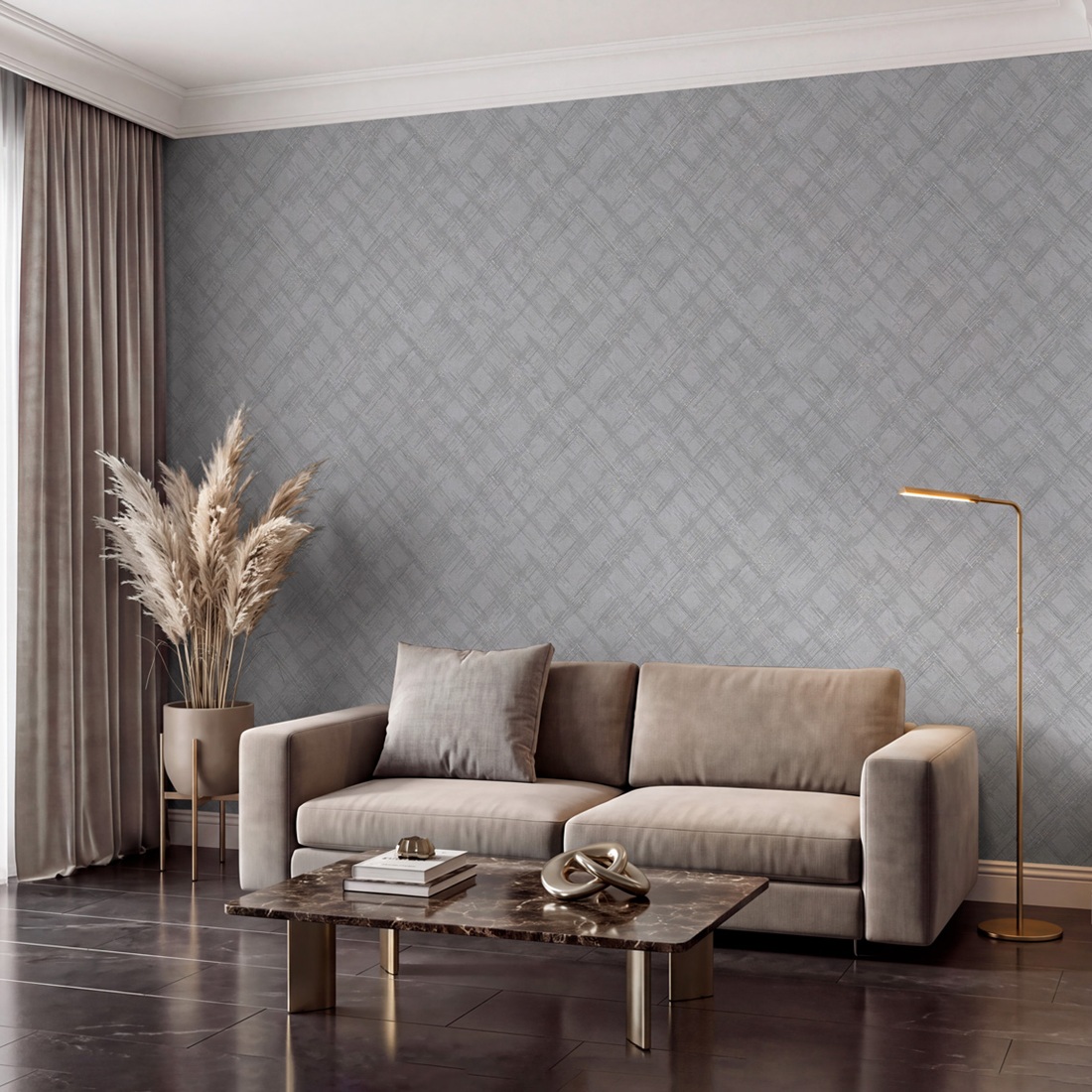 Обои WallSecret Прайм 9224-23 серые геометрия 1,06х10,05 м