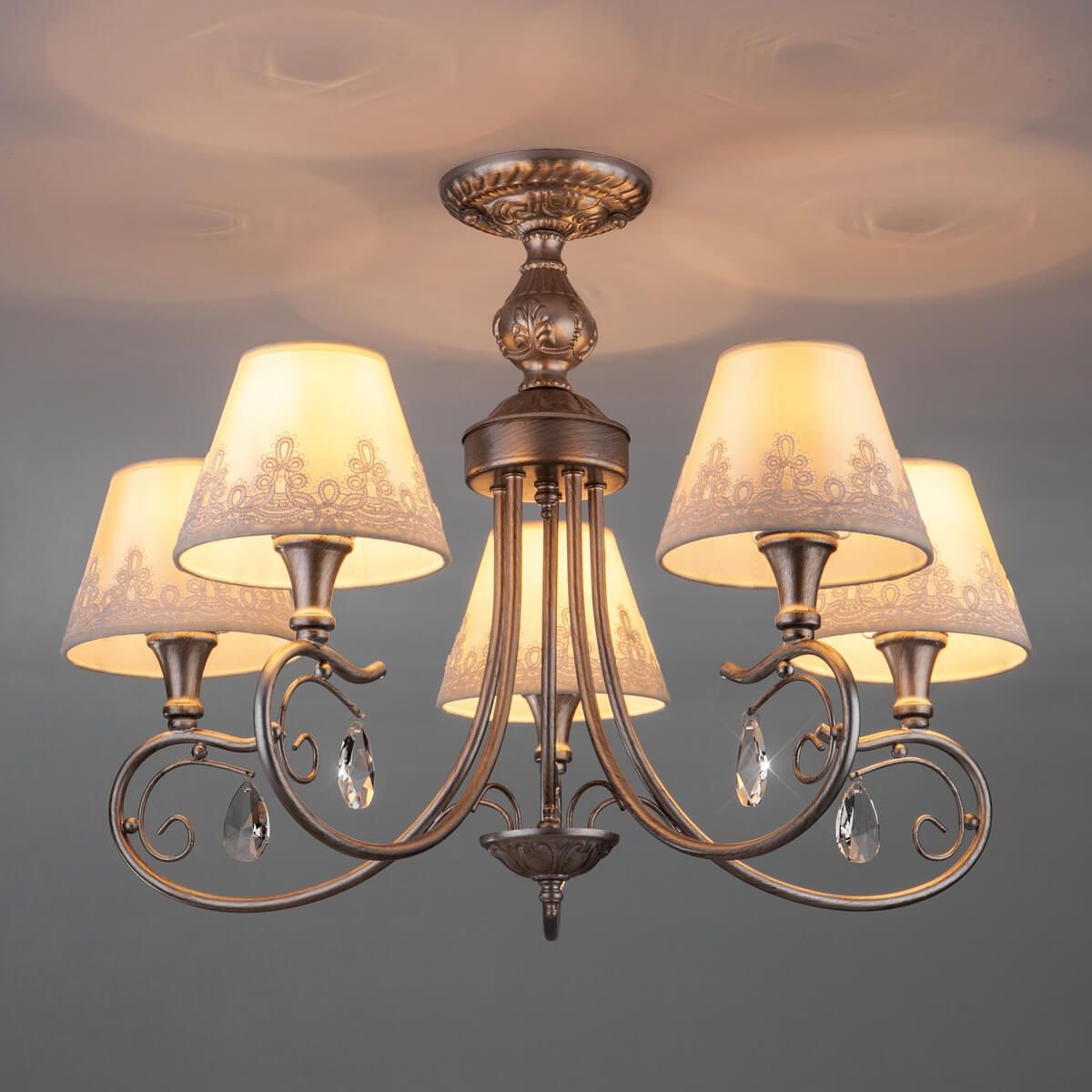 Люстра потолочная Eurosvet 60069/5 5х40Вт E14 d61,3 см h48,3 см серебро