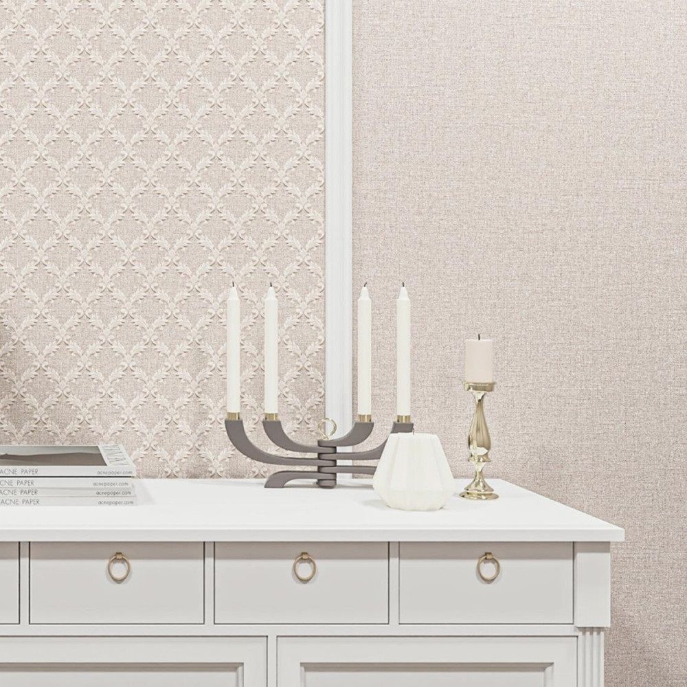 Обои BelVinil Классика 0502-62 бежевые однотонные 1,06х10,05 м