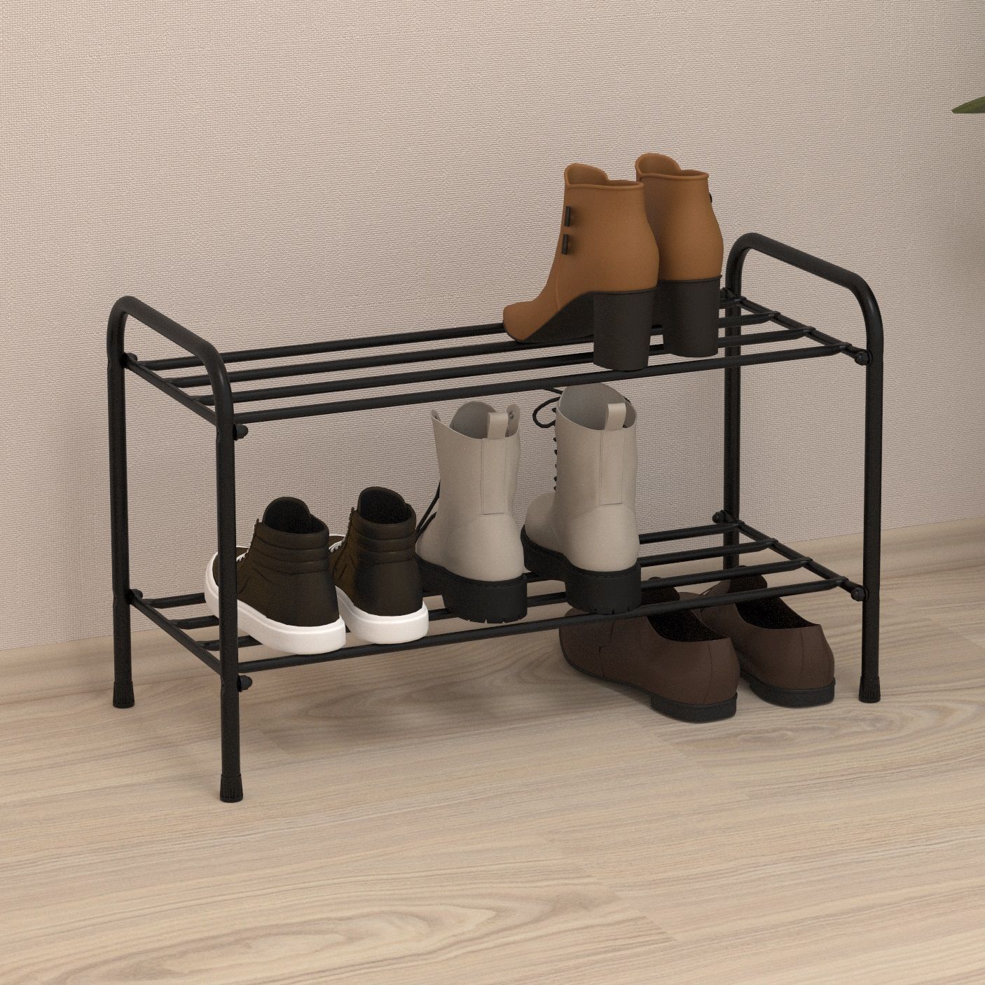 Полка для обуви Альфа 22 650х400х300 мм металл Черный