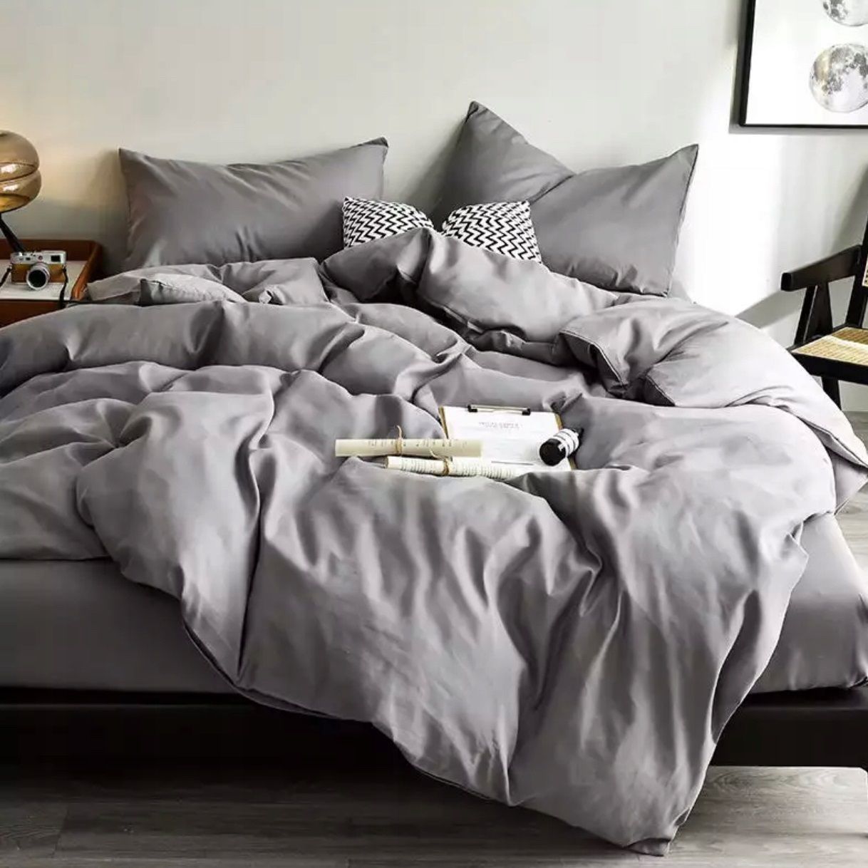 Пододеяльник Евро поплин серый 220х200 см