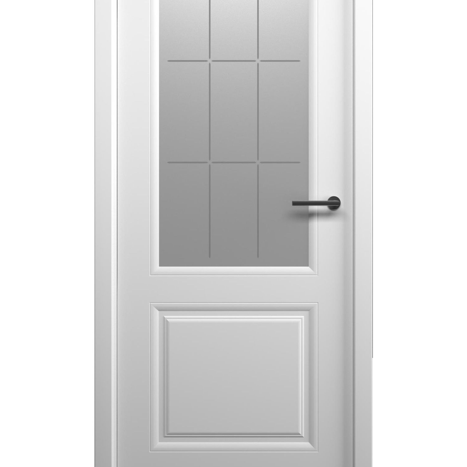 Дверь межкомнатная 600х2000 мм Стиль-1 ДО эмаль белая стекло топаз