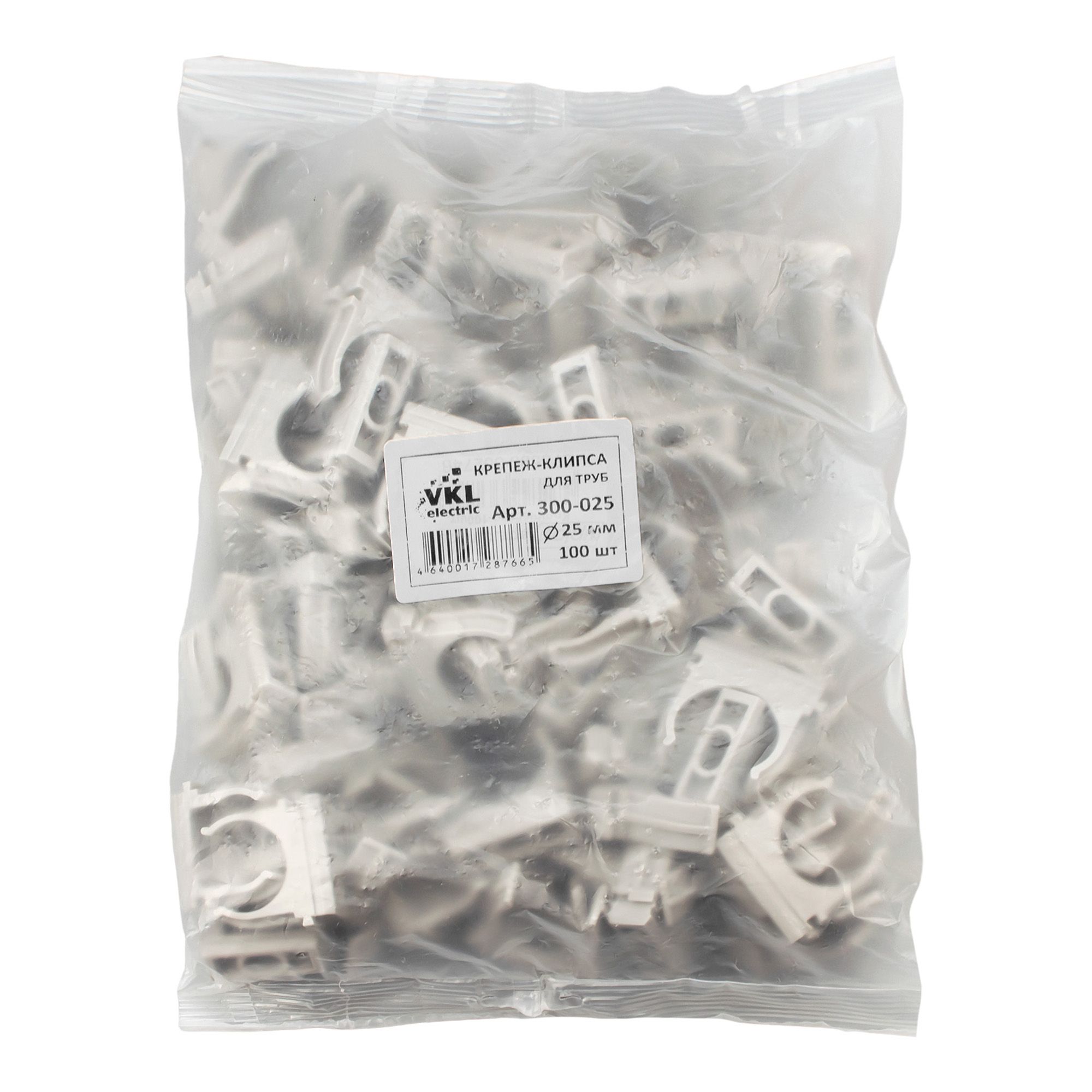Крепеж-клипса для труб D25 VKL electric уп 100шт