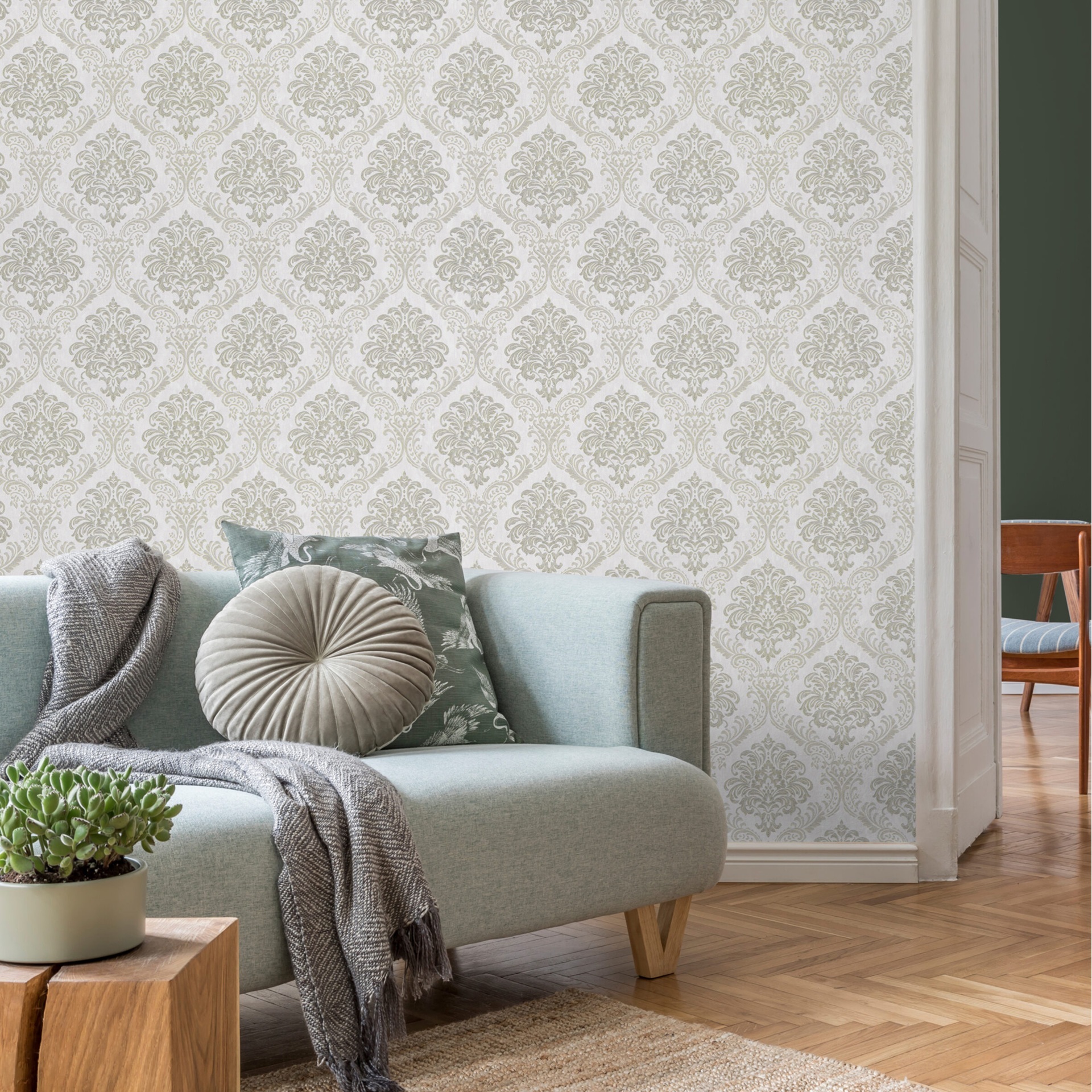 Обои Vilia wallpaper Элеганза 1901-63 бежевые вензеля 1,06х10 м