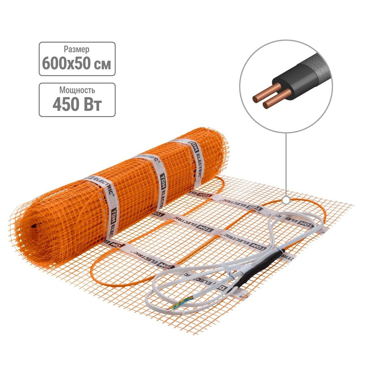 Мат нагревательный TDM Electric Комфорт МН 450Вт 3 м2