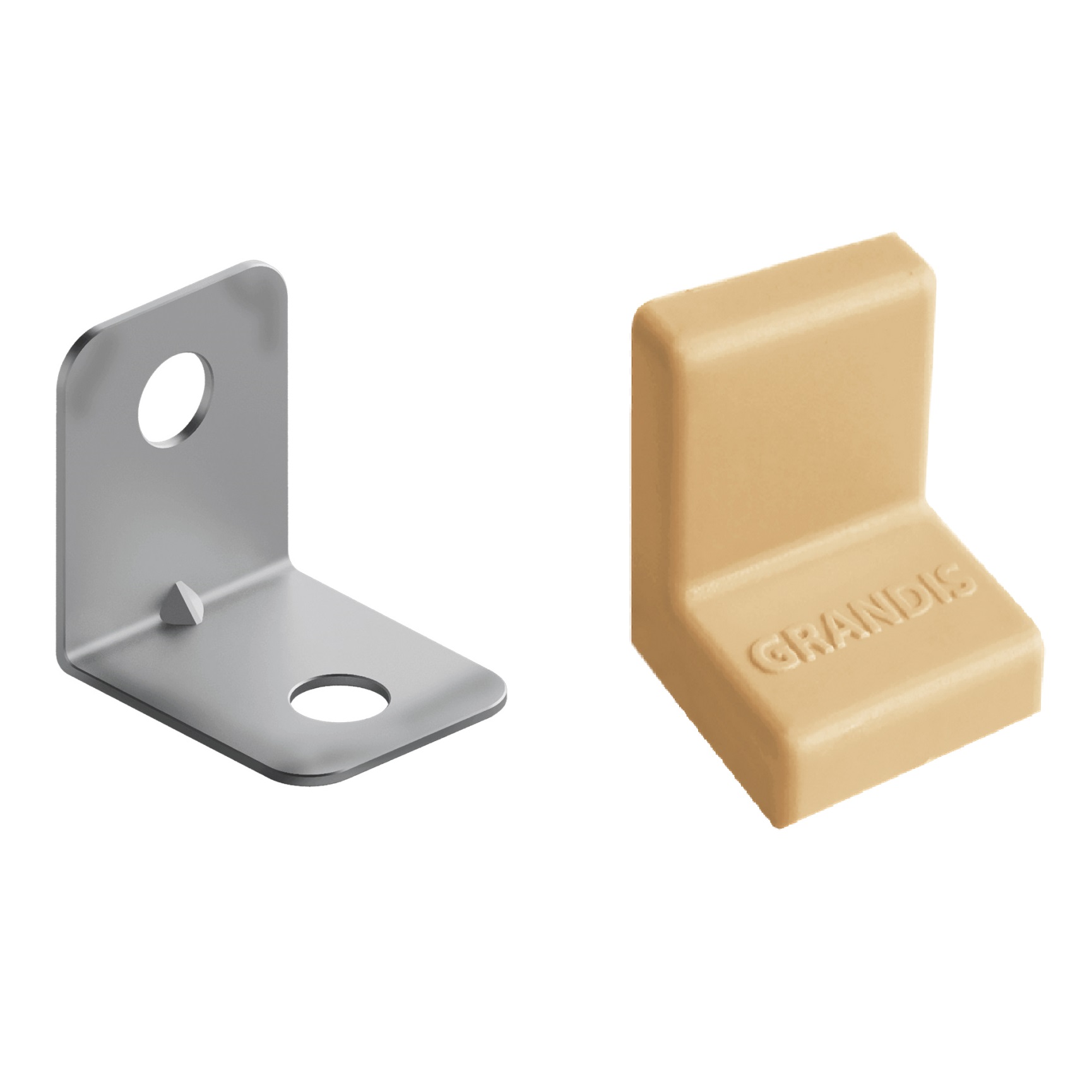 Уголок крепежный 20х20 мм с пластиковой крышкой груша Grandis