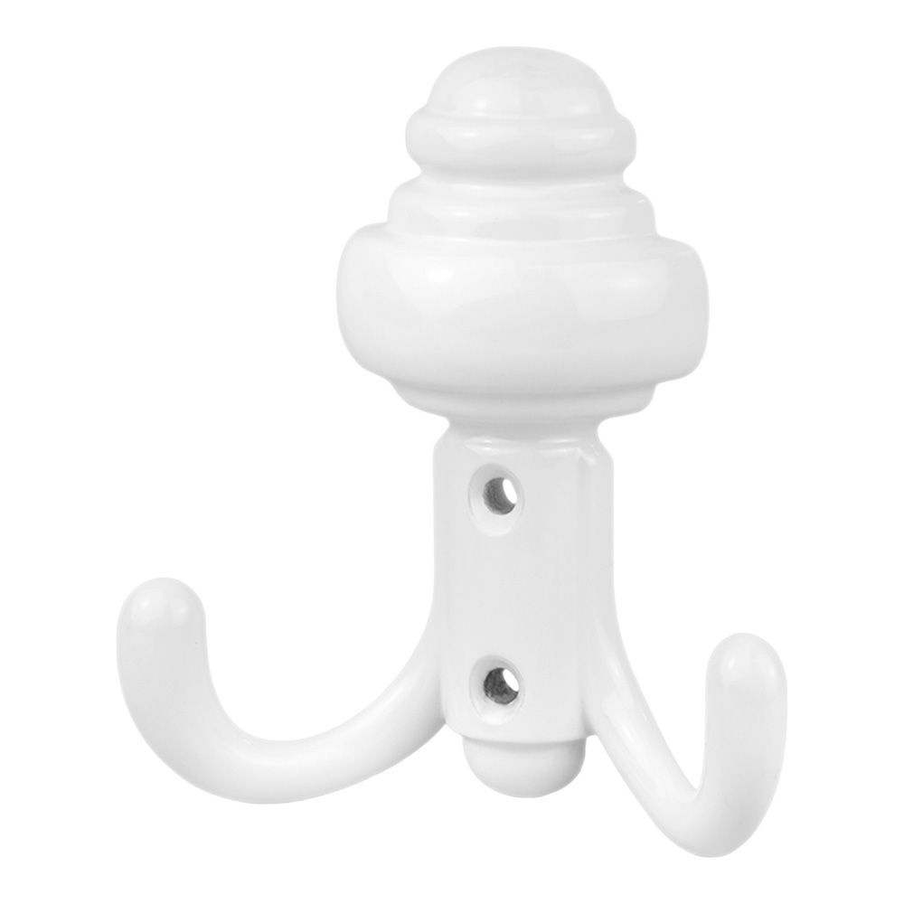 Крючок мебельный двойной №39 белый