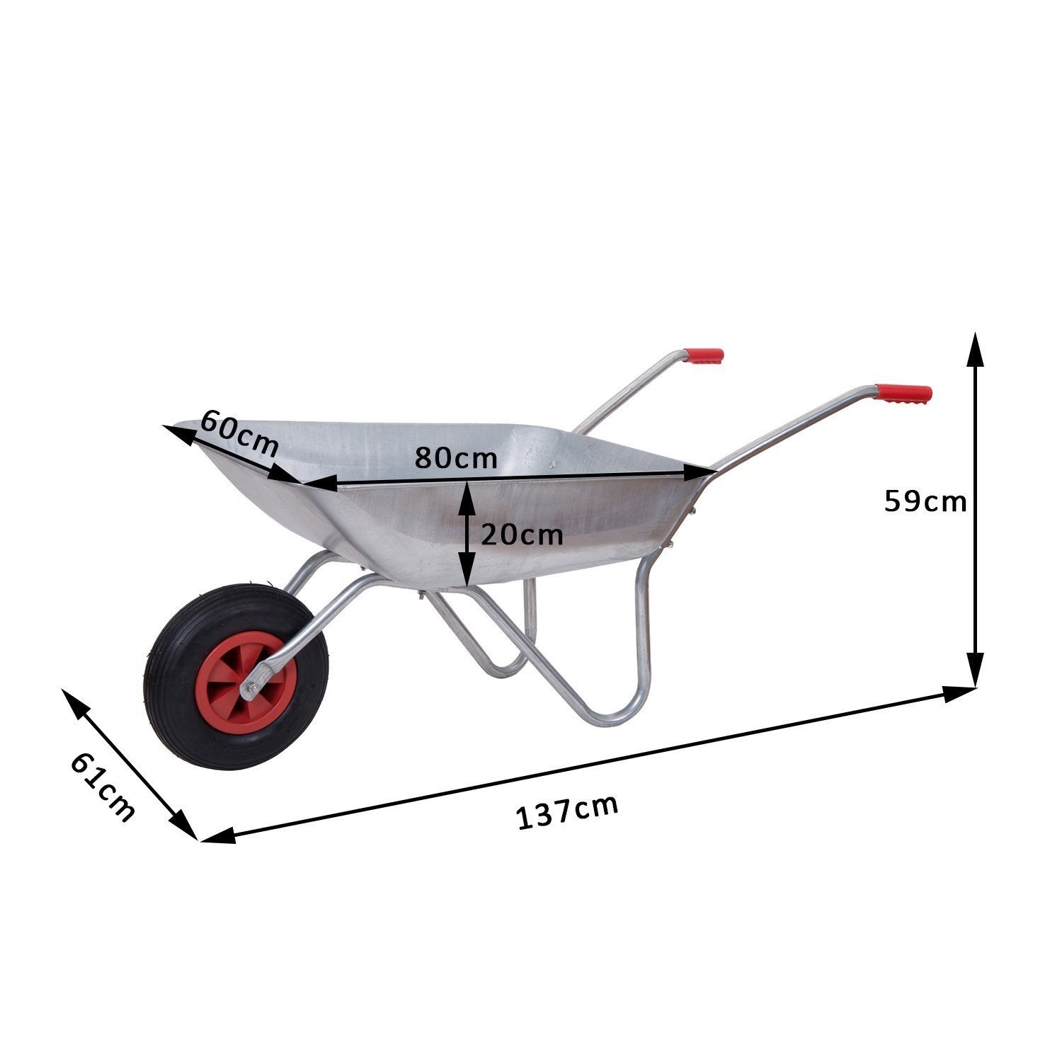 Тачка садовая одноколесная 130 кг 60 л Mawipro