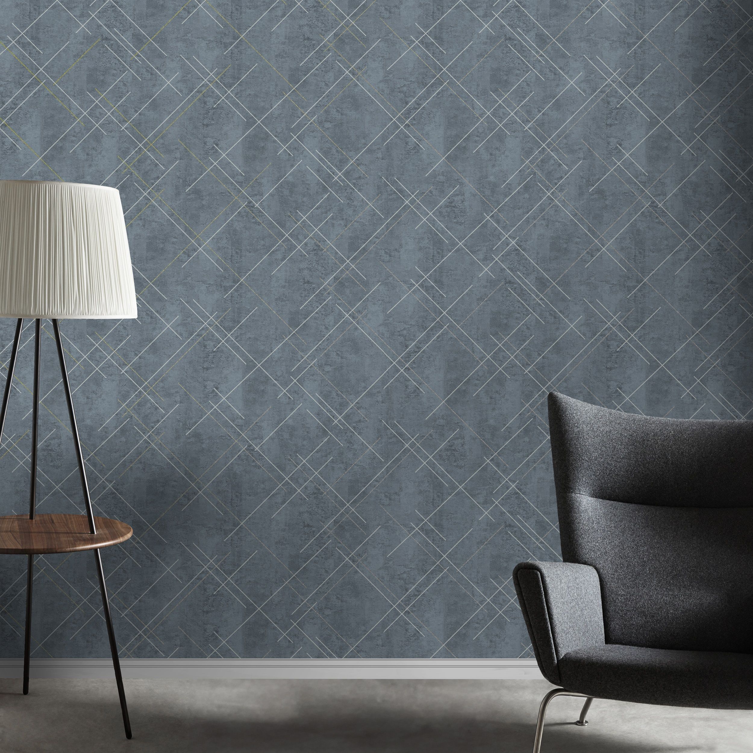 Обои Erismann Lines 60990-06 графит геометрия 1,06х10 м