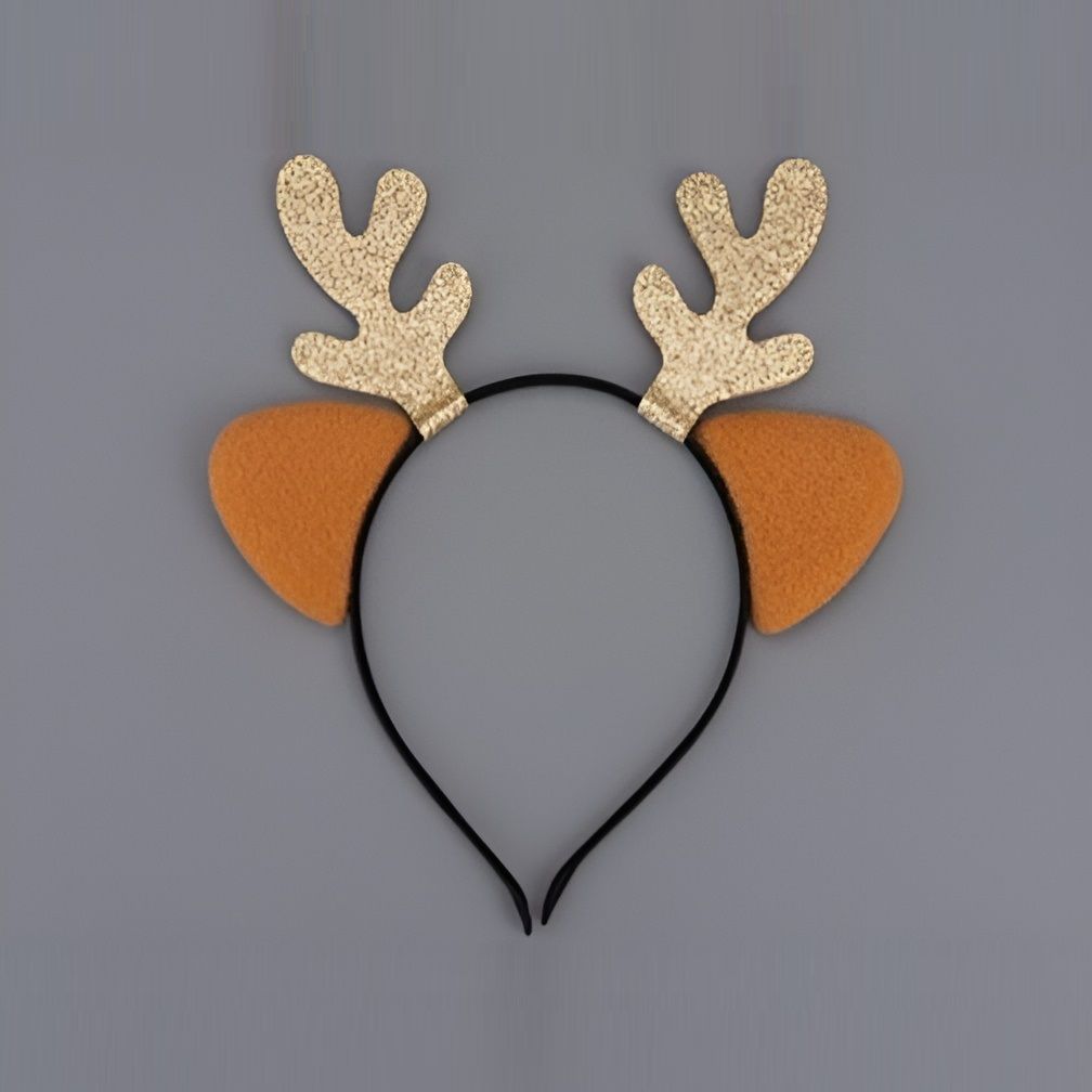 Ободок карнавальный Рожки оленя с ушками 22х19 см микс 2025-0606