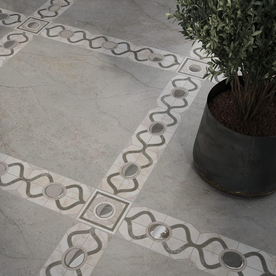 Бордюр Kerama Marazzi Кантата OS\A306\SG1609N 40,2x7,7 см 8 мм бело-серый матовый