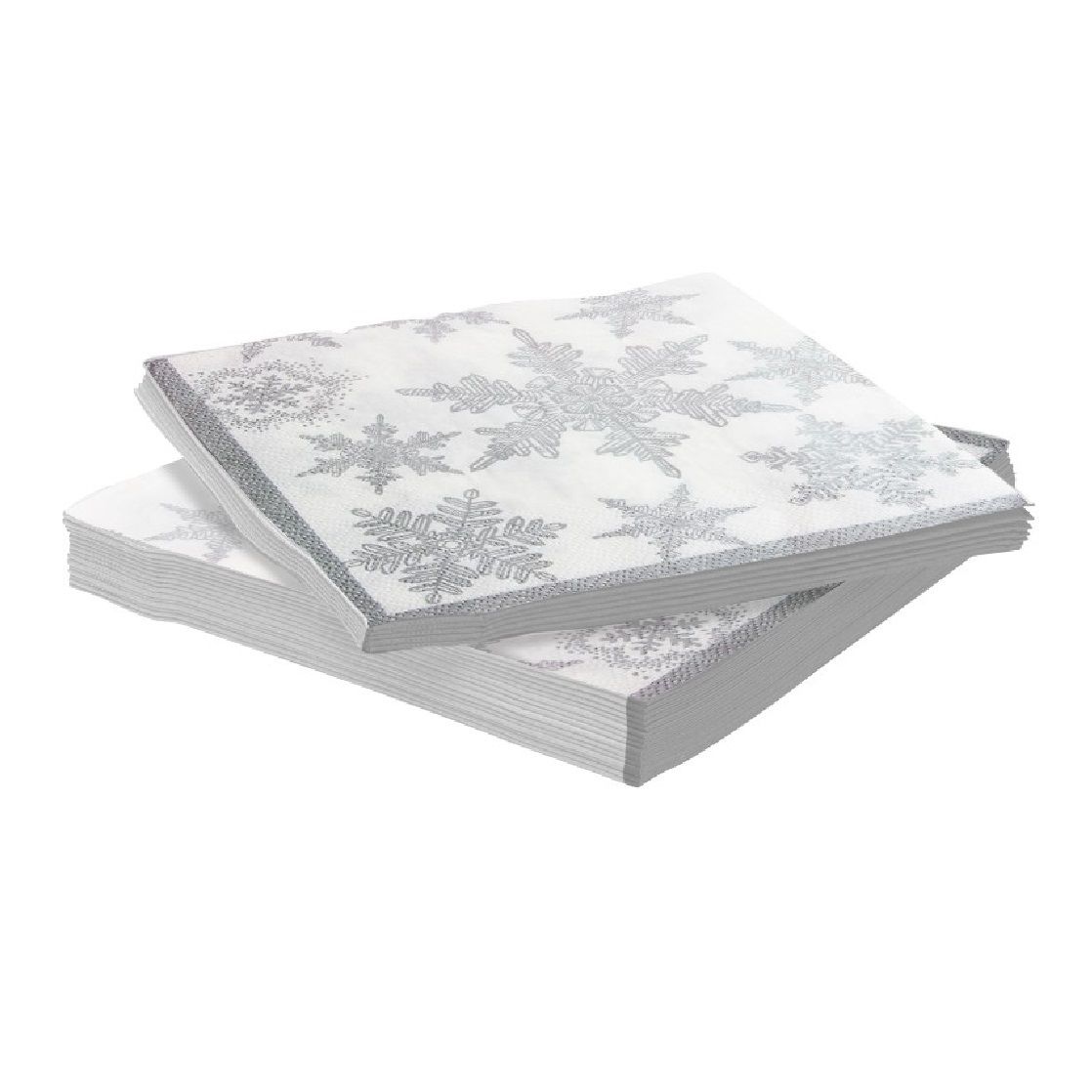 Салфетки 20 штук АртБукет Снегопад серебро 3-х слойные
