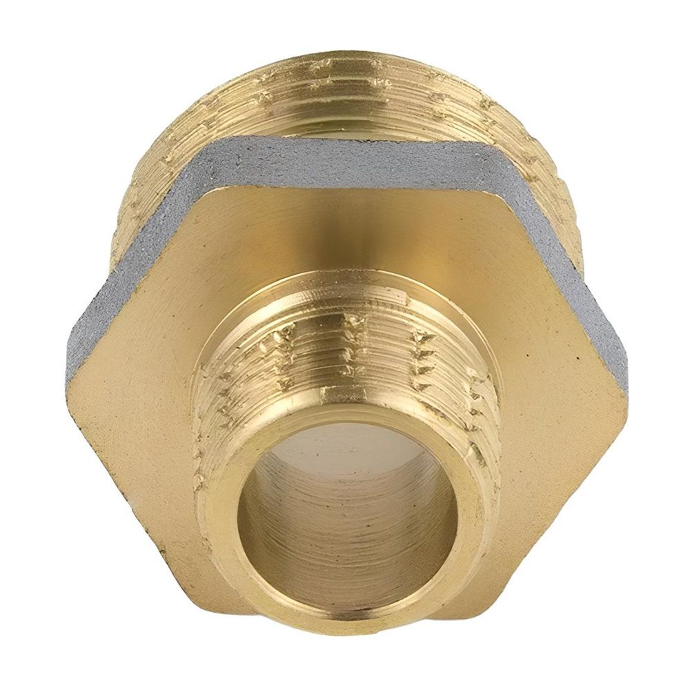 Ниппель переходной латунь никель 3/4"х1/2" НР/НР