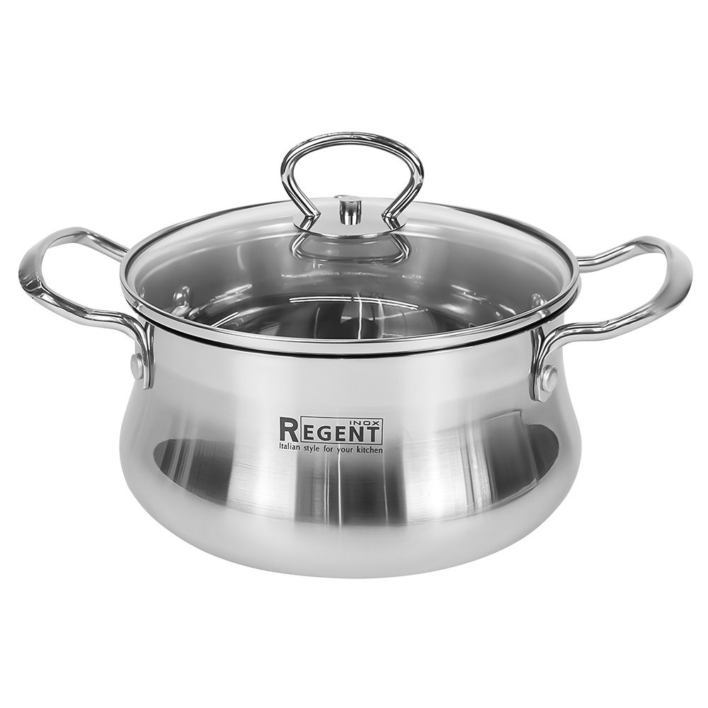 Кастрюля Regent inox Linea Bella со стеклянной крышкой 2,6 л