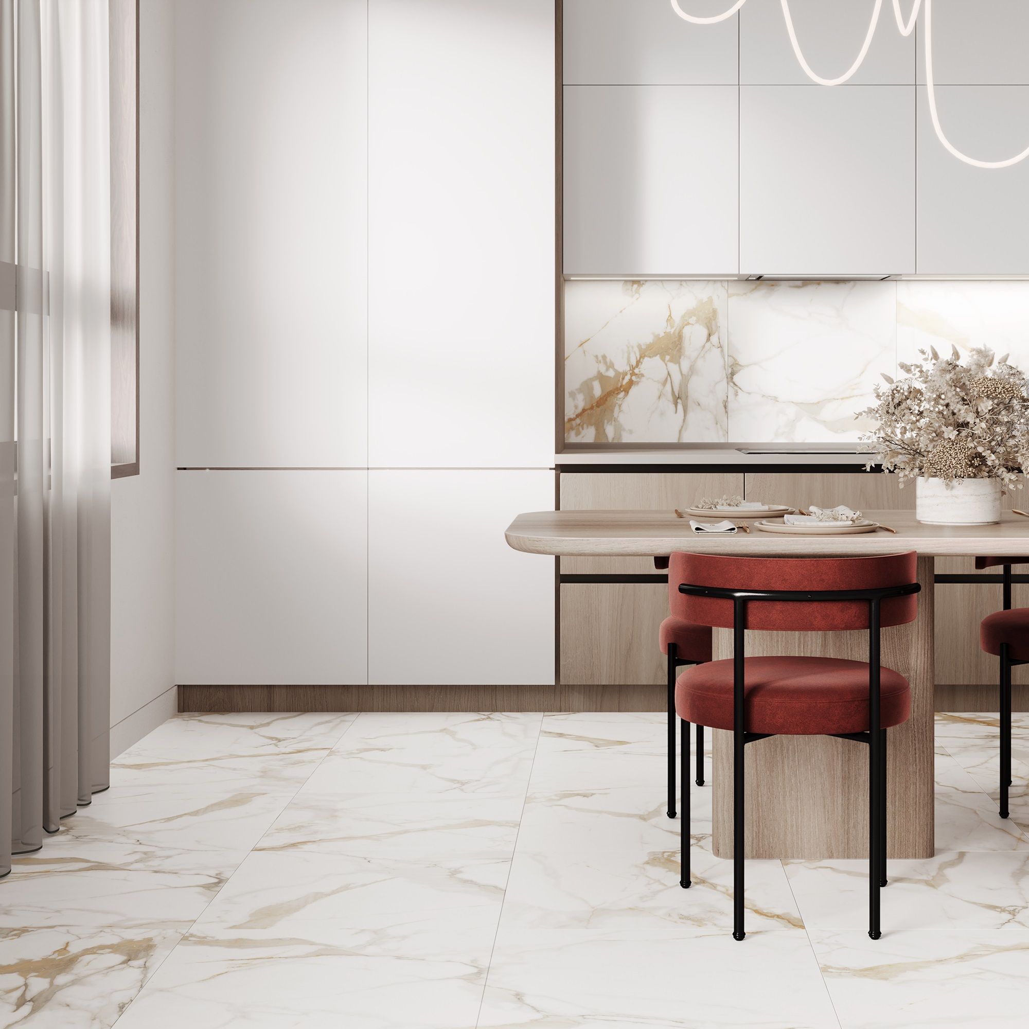 Керамогранит Ceradim Calacatta Superior 60х60 см белый полированный 1,44 м2