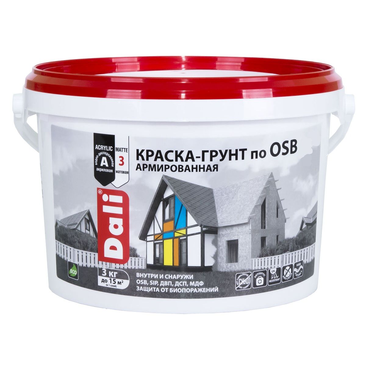 Краска-грунт по OSB "DALI" армированная (база С) - 3 кг