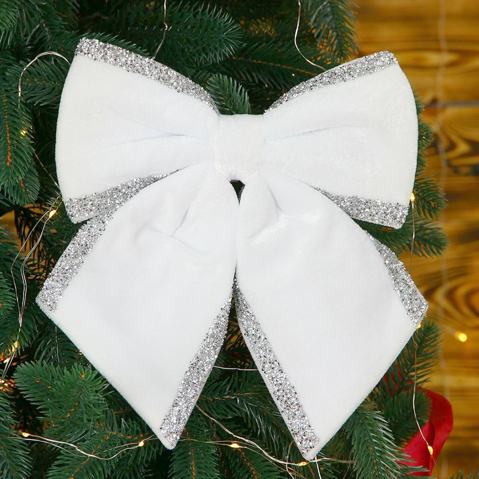 Украшение новогоднее Моя Елочка Бант 20х25 см белый 2025-0979