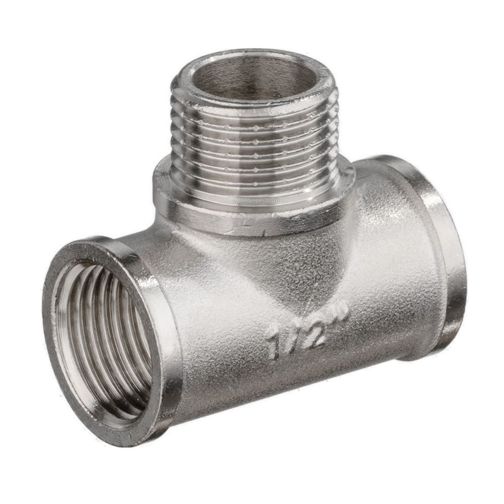 Тройник латунь никель 1/2" ВР/НР/ВР