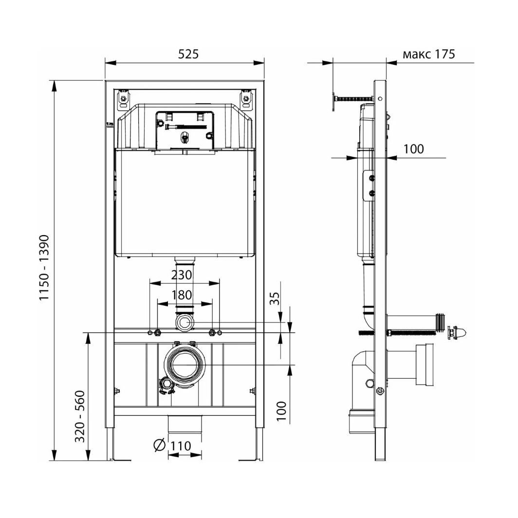 Инсталляция для подвесного унитаза Koller Pool Dune 1200 SL