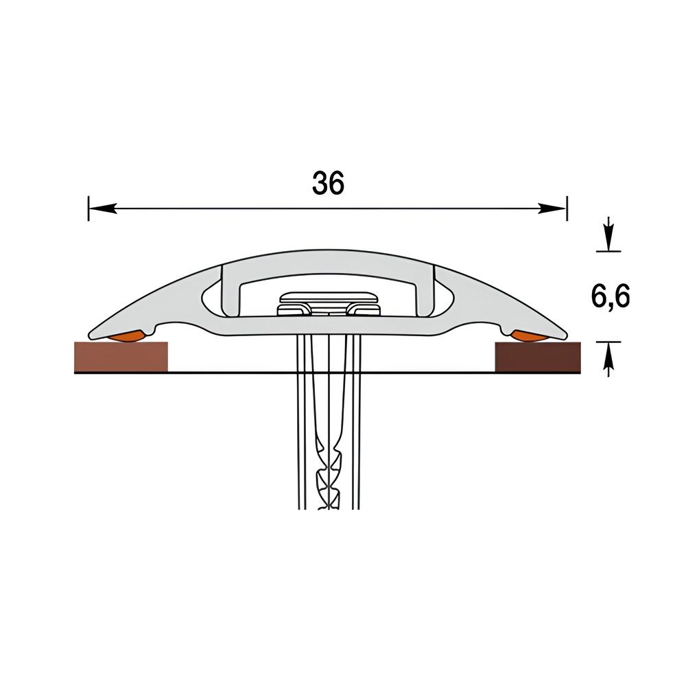 Порог с монтажным каналом 36мм 0,9м Дуб айсберг