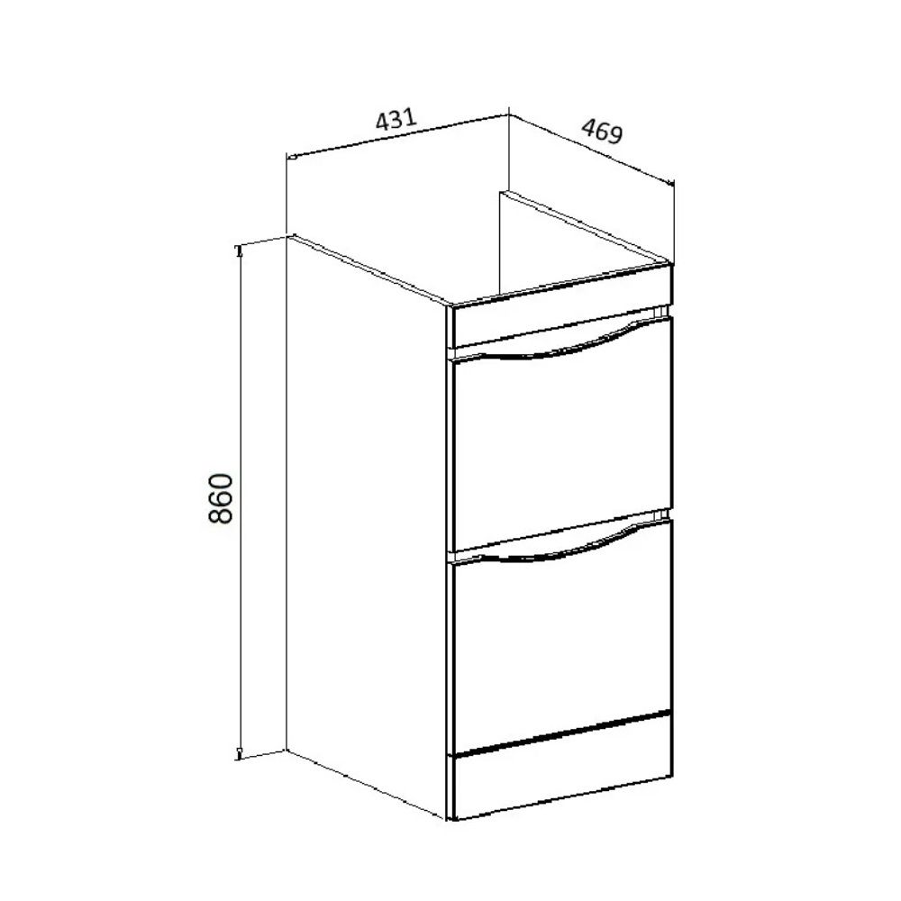 Тумба Орион 45 2 ящика под умывальник Gamma 105 лайт