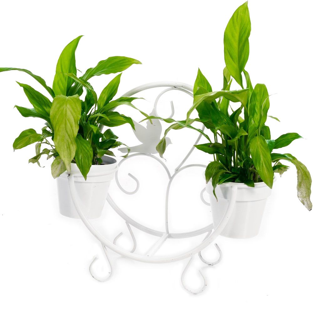 Подставка на подоконник 41-002 W на 2 цветка белая 390х140х330 мм