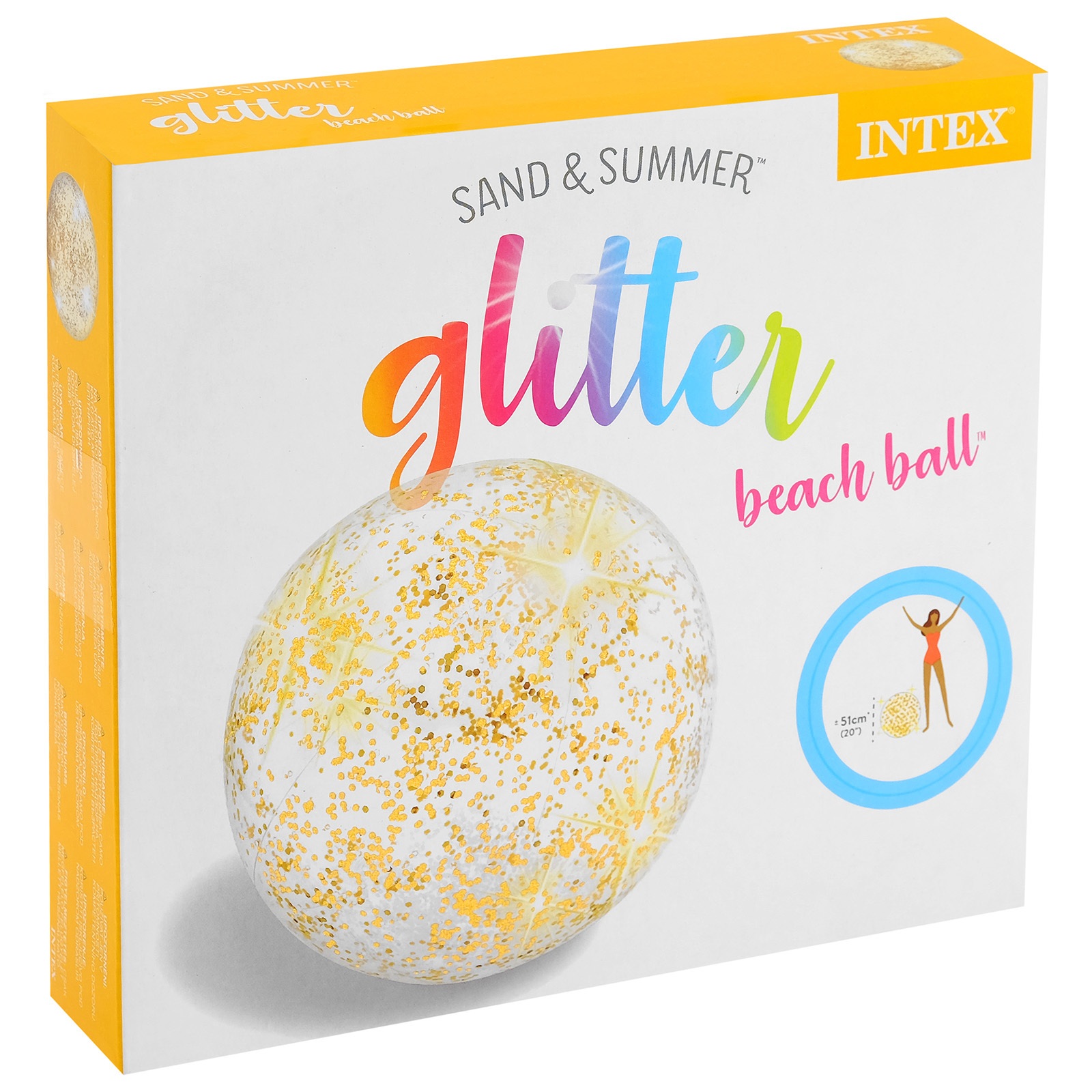Мяч надувной пляжный 71 см Intex Glitter Beach 58070
