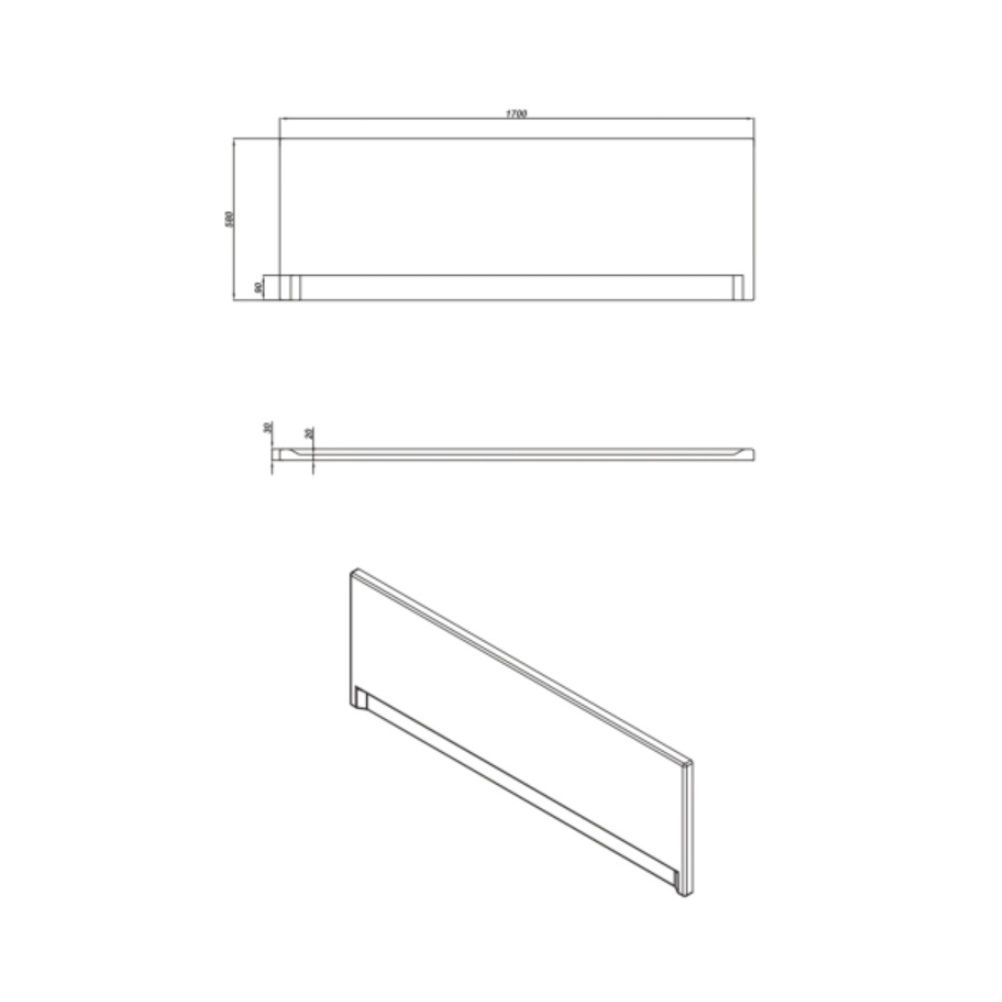Панель фронтальная Universal Type 1 170 к ванне Lorena 170