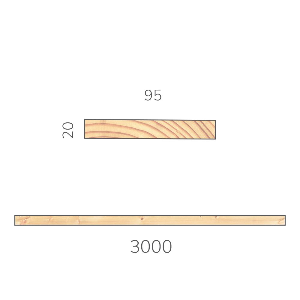 Доска профилированная 20х96х3000 мм хвоя