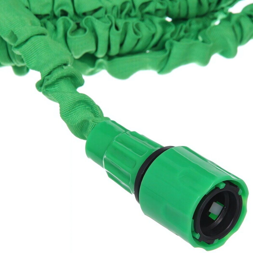 Шланг для полива растягивающийся 15 м Чудо с пистолетом и коннекторами зеленый