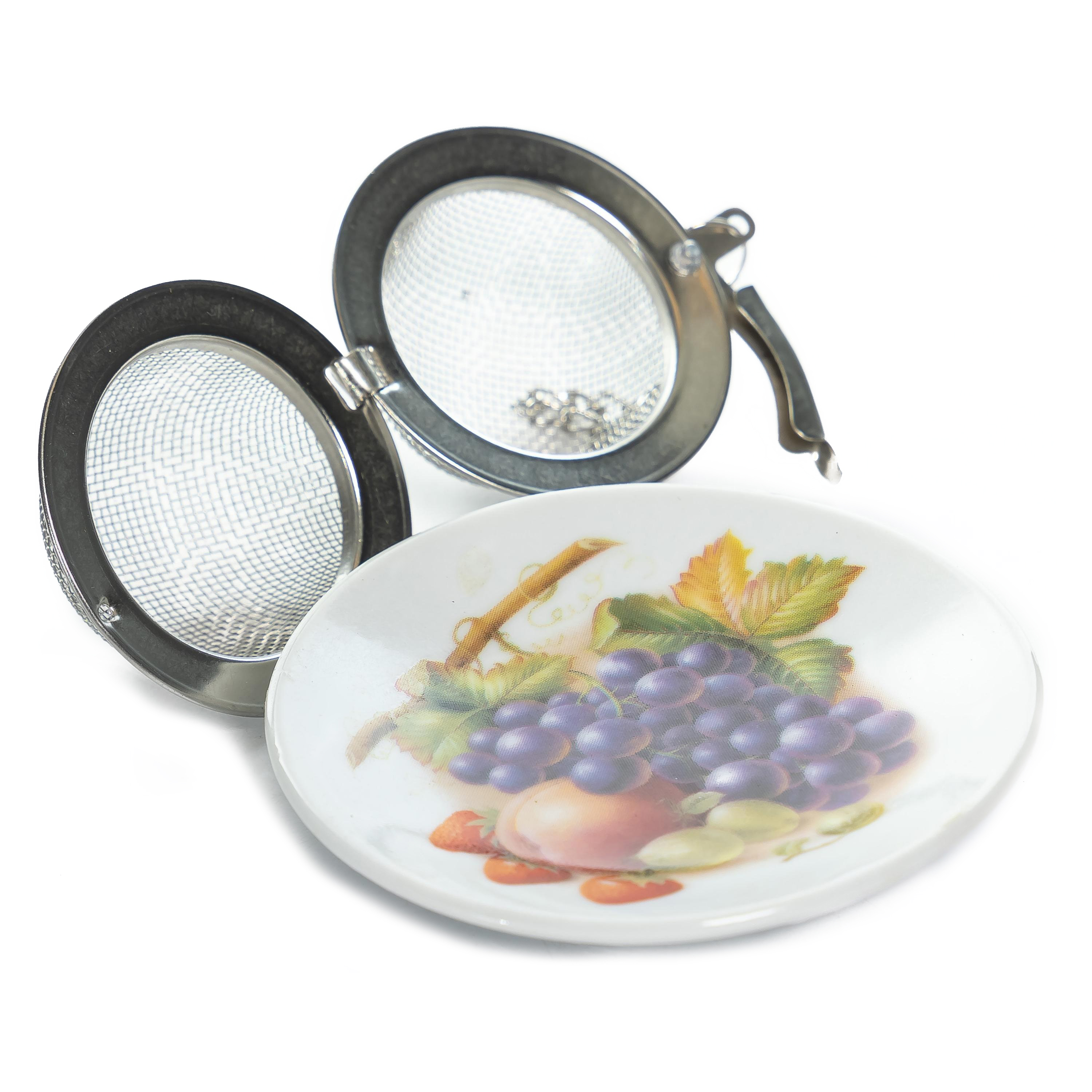 Ситечко для заваривания чая Party time с подставкой 10х6 см 102-05125